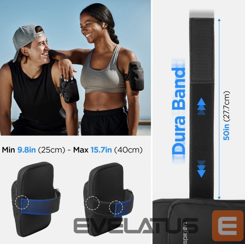 Nugarėlės dėklai Spigen Spigen Dynamic Shield A702 Armband - Black