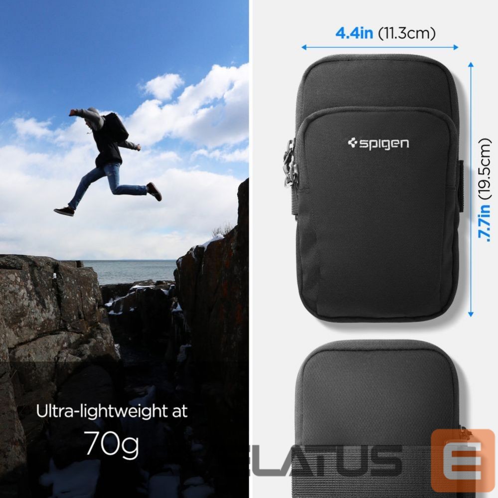 Nugarėlės dėklai Spigen Spigen Dynamic Shield A702 Armband - Black
