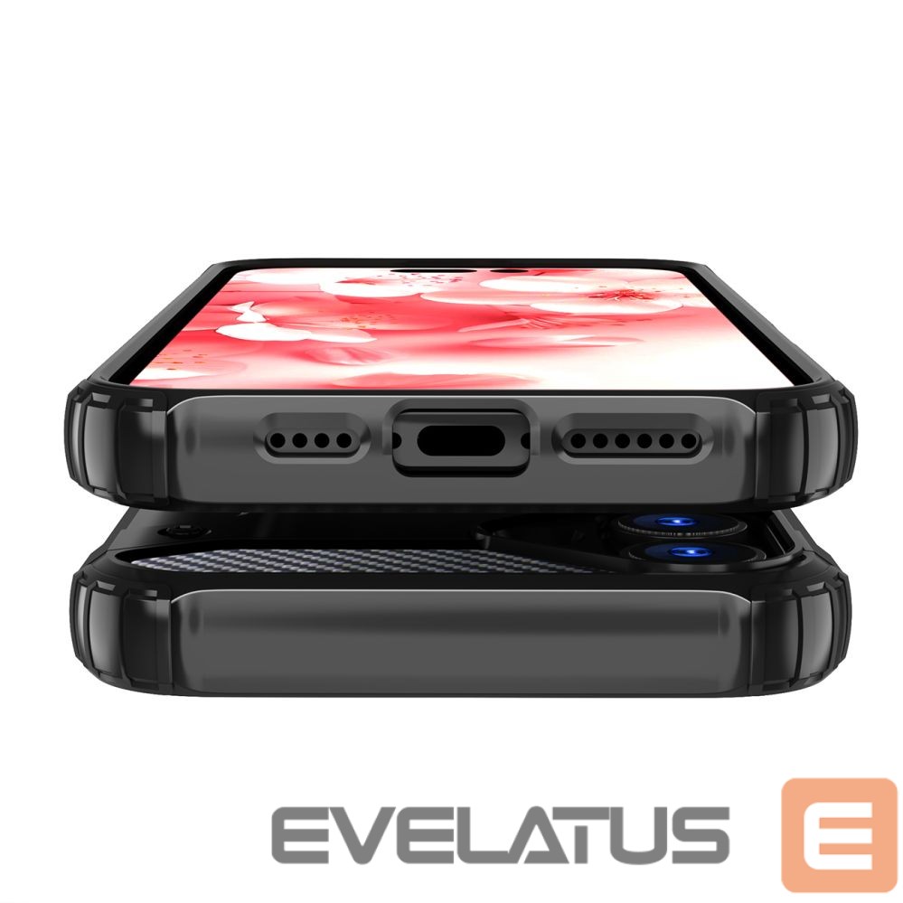 Nugarėlės dėklai Hurtel Hybrid Armor iPhone 16 Case - Black