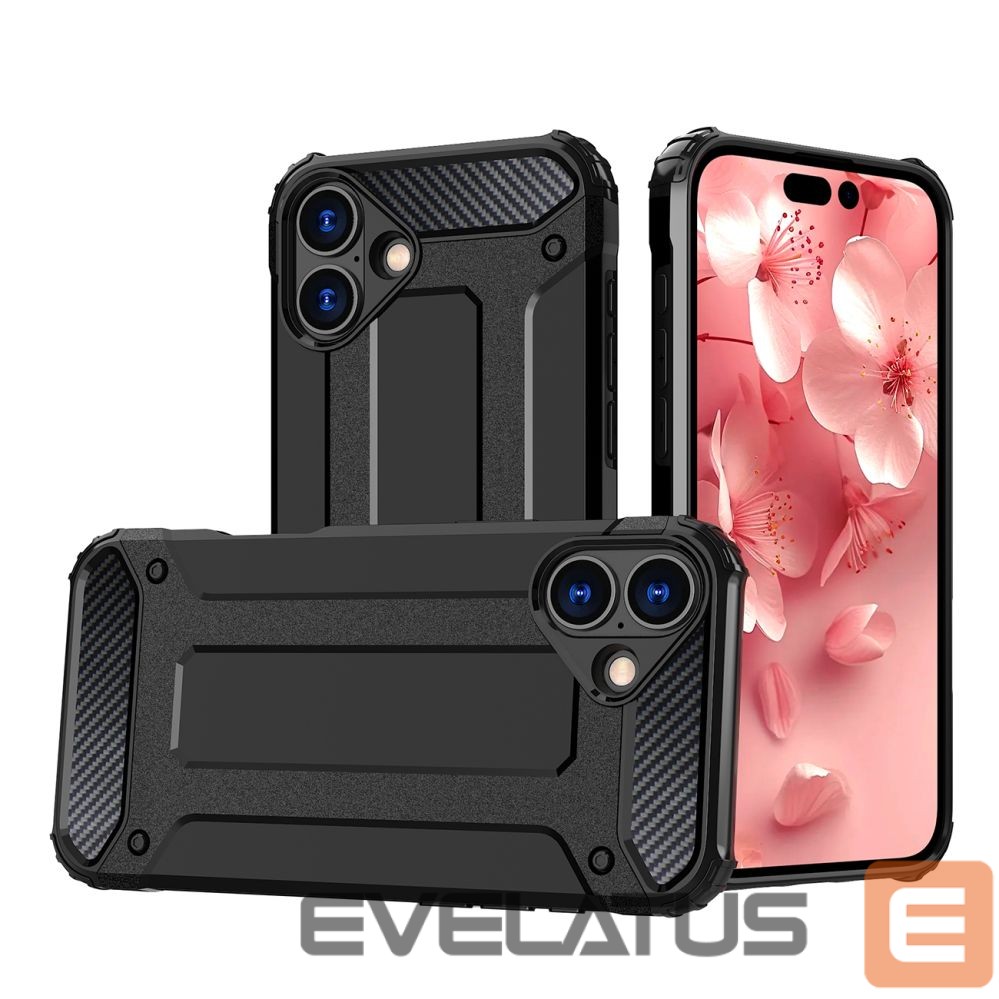 Nugarėlės dėklai Hurtel Hybrid Armor iPhone 16 Plus Case - Black