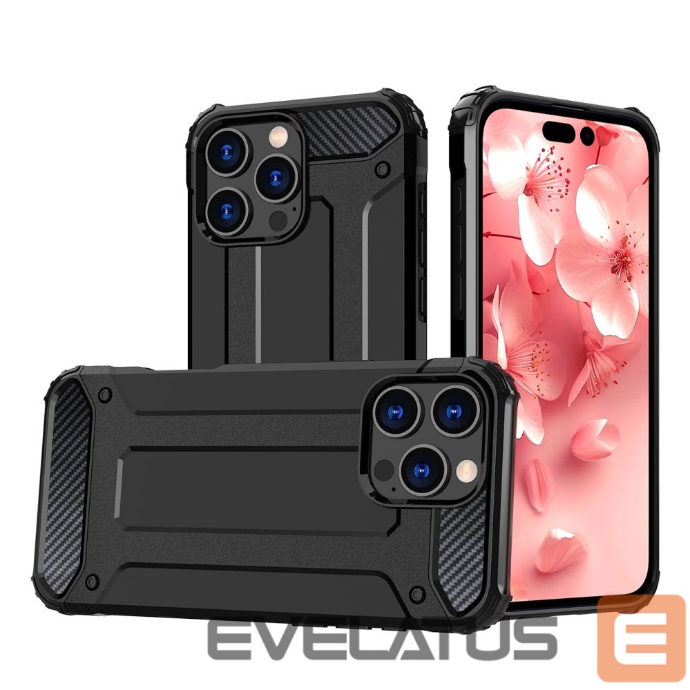 Nugarėlės dėklai Hurtel Hybrid Armor iPhone 16 Pro Max Case - Black