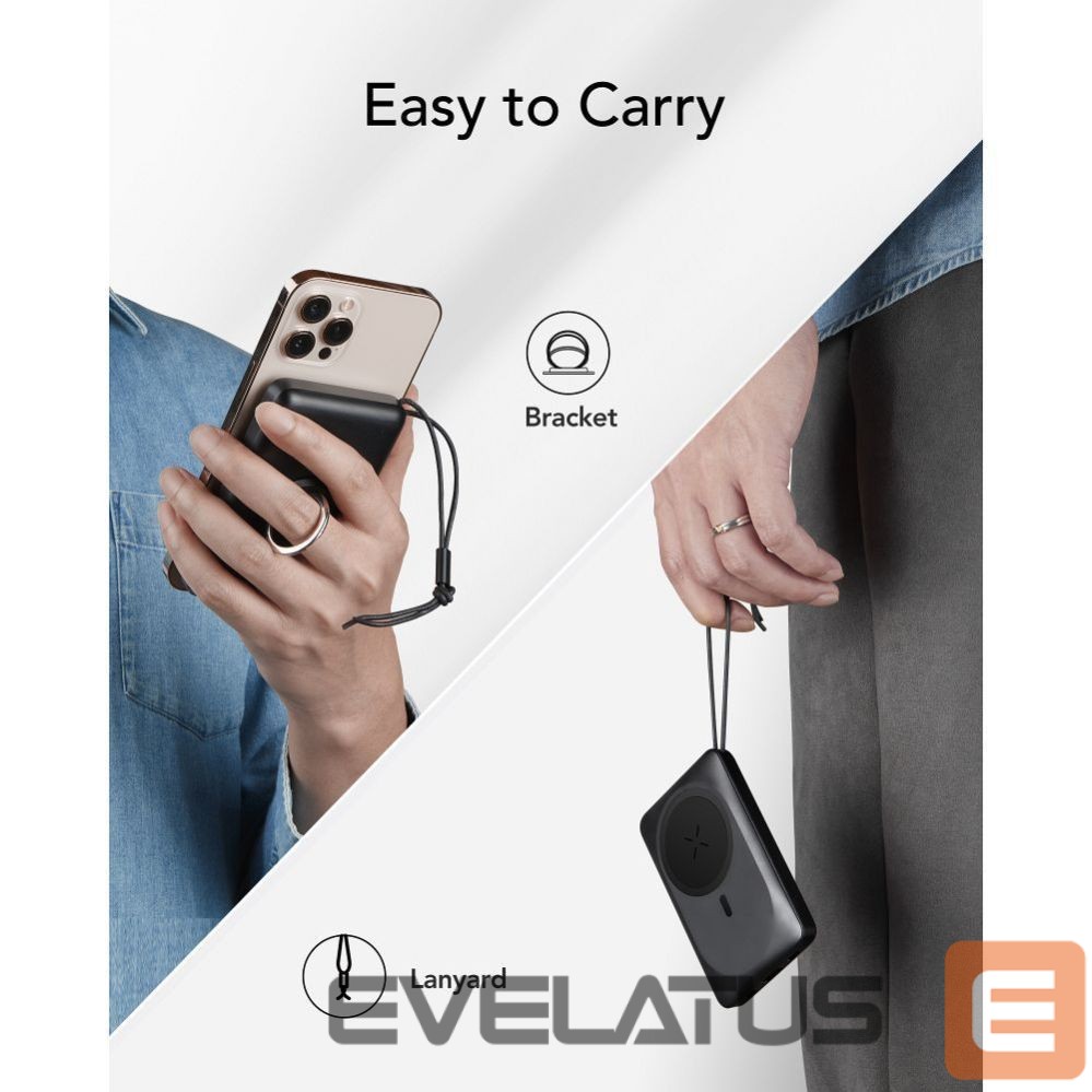 Išorinė baterija Veger Powerbank compatible with Magsafe Veger MagOn (VP1151 / W1151) PD QC3.0 2A 20W with wireless charging 10000 mAh white
