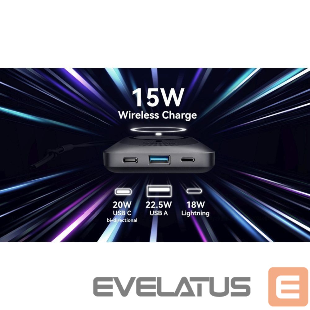 Išorinė baterija Veger Powerbank compatible with Magsafe Veger MagOn (VP1151 / W1151) PD QC3.0 2A 20W with wireless charging 10000 mAh white