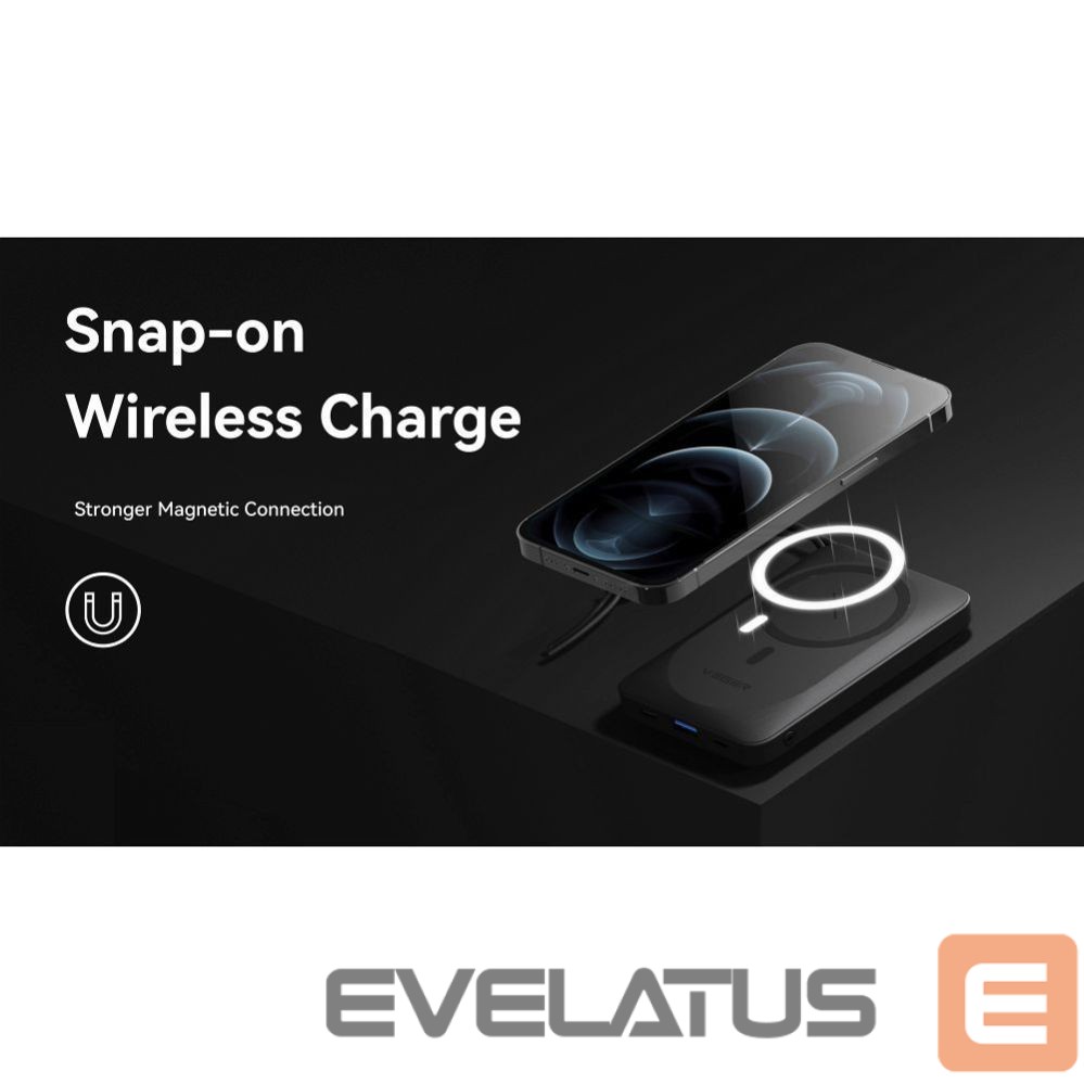 Išorinė baterija Veger Powerbank compatible with Magsafe Veger MagOn (VP1151 / W1151) PD QC3.0 2A 20W with wireless charging 10000 mAh white