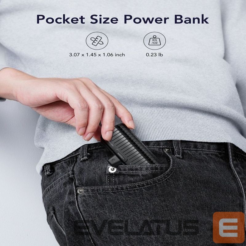 Išorinė baterija Veger Powerbank Veger PlugOn (W0558P) PD QC3.0 2,4A 20W 5000 mAh with a built-in connector Lightning black