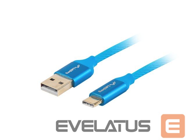 Kabelis Lanberg USB Type-C to USB Type-A 2.0 Cable Blue QC 3.0 Premium, 1.8 m | CA-USBO-22CU-0018-BL | USB Type-C to USB Type-A