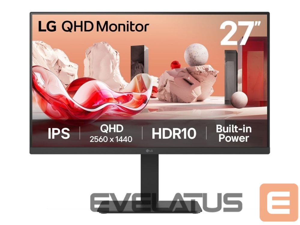 Monitoriai LG | 27BA54QB-B | 27 " | IPS | QHD | 16:9 | 75 Hz | 5 ms | 2560 x 1440 pixels | 350 cd/m² | HDMI ports quantity 2