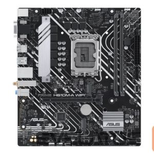 Intel procesoriaus pagrindinė plokštė Asus  PRIME H610M-A WIFI | Processor family Intel H610 | Processor socket 1 x LGA1700 Socket | 2 DIMM slots - DDR5, non-ECC, unbuffered | Supported hard disk drive interfaces SATA-600, 1 x M.2 | Number of SATA connectors 4 