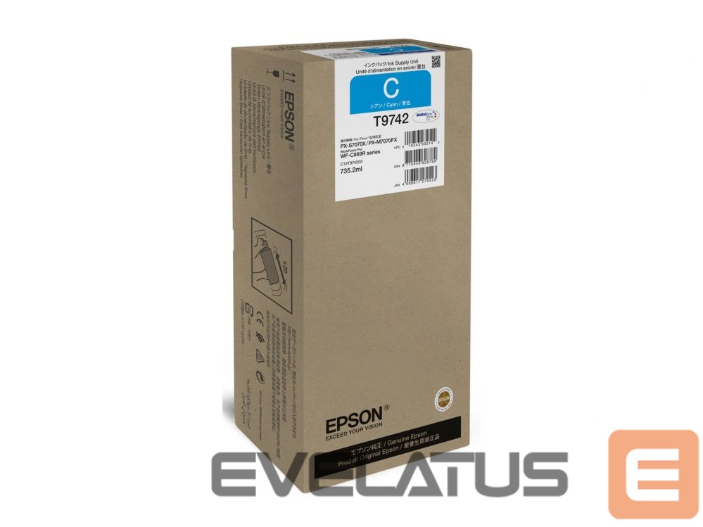 Eksploatacinės medžiagos spausdintuvams EPSON XXL Ink Supply Unit | WorkForce Pro WF-C869R | Ink pack | Cyan