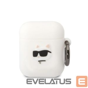 Nugarėlės dėklai Karl Lagerfeld - Karl Lagerfeld 3D Logo NFT Choupette Head Silicone Case for AirPods 1/2 White 