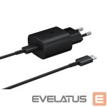Adapteriai Samsung  EP-TA800EBE + EP-DA705BBE Samsung 25W Travel Charger + USB-C/USB-C Data Cable Black (OOB Bulk)
