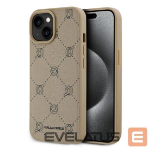 Nugarėlės dėklai Karl Lagerfeld Apple Karl Lagerfeld PU Karl Heads Pattern MagSafe Case for iPhone 15 Beige 