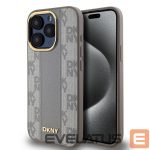 Nugarėlės dėklai DKNY Apple DKNY PU Leather Checkered Pattern Magsafe Case for iPhone 15 Pro Beige 