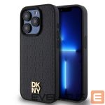 Nugarėlės dėklai DKNY - DKNY PU Leather Repeat Pattern Stack Logo MagSafe Case for iPhone 15 Pro Black 