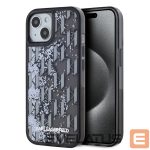 Nugarėlės dėklai Karl Lagerfeld Apple Karl Lagerfeld Liquid Glitter Monogram Gradient Case for iPhone 15 Black 