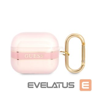 Dėklai ausinėms Guess Apple Airpods 3 TPU Printed Stripe Case Pink
