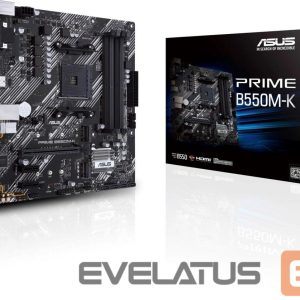 Intel procesoriaus pagrindinė plokštė Asus  PRIME B550M-K Memory slots 4, Processor family AMD, Micro ATX, DDR4, Processor socket AM4, Chipset AMD B 