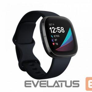 Išmanusis laikrodis Fitbit  Sense Graphite Stainless Steel Carbon Black