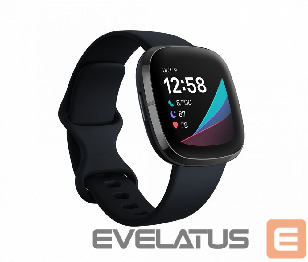 Išmanusis laikrodis Fitbit Sense Graphite Stainless Steel Carbon Black