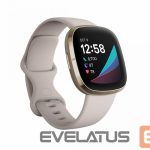 Išmanusis laikrodis Fitbit  Sense Lunar Soft Gold Stainless Steel White