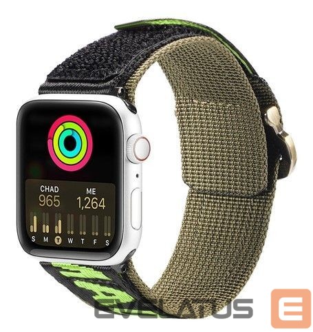 Dirželis Dux Ducis Strap (Outdoor Version) strap for Apple Watch Ultra, SE, 8, 7, 6, 5, 4, 3, 2, 1 (49, 45, 44, 42 mm) nylon band bracelet Black Green