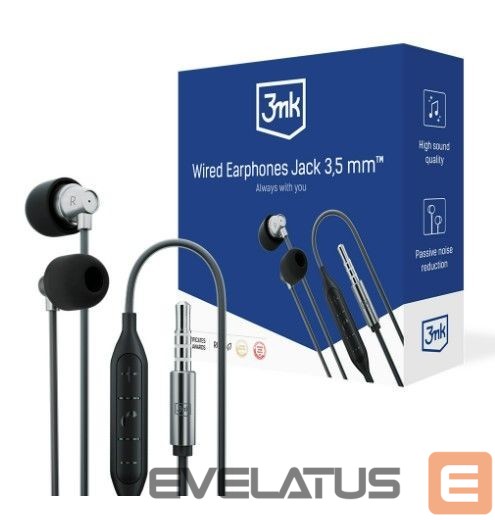 Laidinės ausinės 3MK Wired Earphones Jack 3,5 mm