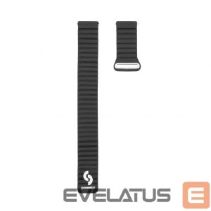Dirželis Connect  20mm Flat head Leather - Silicone Loop Magnetic Watch Strap (130mm M/L) Black