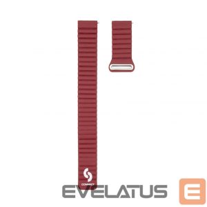 Dirželis Connect  20mm Flat head Leather - Silicone Loop Magnetic Watch Strap (130mm M/L) Wine Red