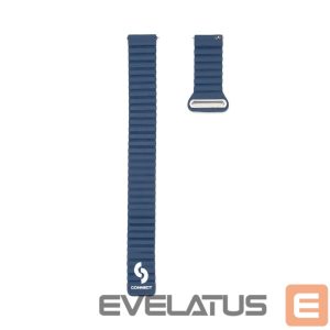 Dirželis Connect  20mm Flat head Leather - Silicone Loop Magnetic Watch Strap (130mm M/L) Midnight Blue