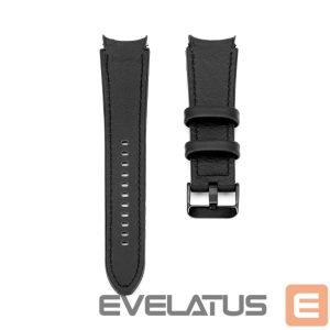 Dirželis Connect  20mm Silicone Patch Leather Watch Strap (130mm M/L) Black