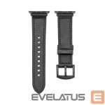Dirželis Connect  Watch 38/40/41mm Silicone patch Leather Watch Strap (132mm M/L) Black