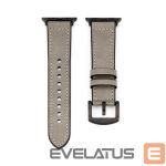 Dirželis Connect  Watch 42/44/45mm Silicone patch Leather Watch Strap (132mm M/L) Silver
