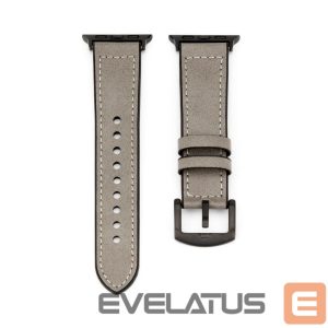 Dirželis Connect  Watch 42/44/45mm Silicone patch Leather Watch Strap (132mm M/L) Silver
