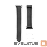 Dirželis Connect  20mm Silicone Leather Watch Straps with Magnetic Black