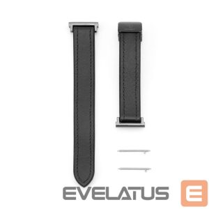 Dirželis Connect  20mm Silicone Leather Watch Straps with Magnetic Black