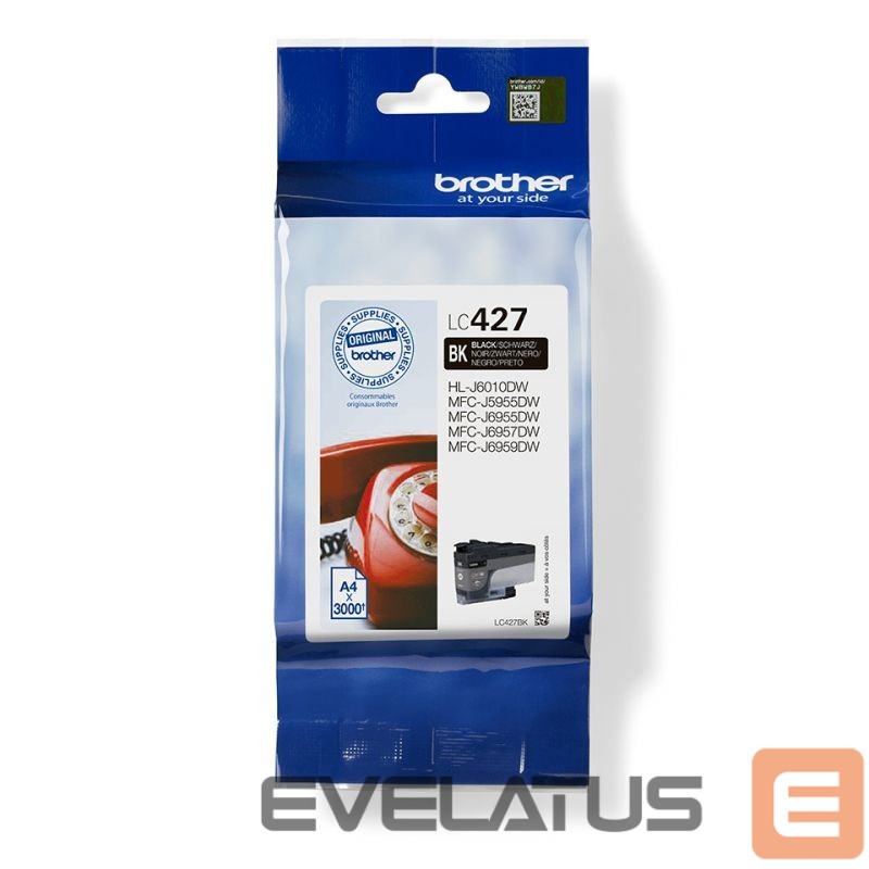 Eksploatacinės medžiagos spausdintuvams Brother LC427BK Ink Cartridge, Black
