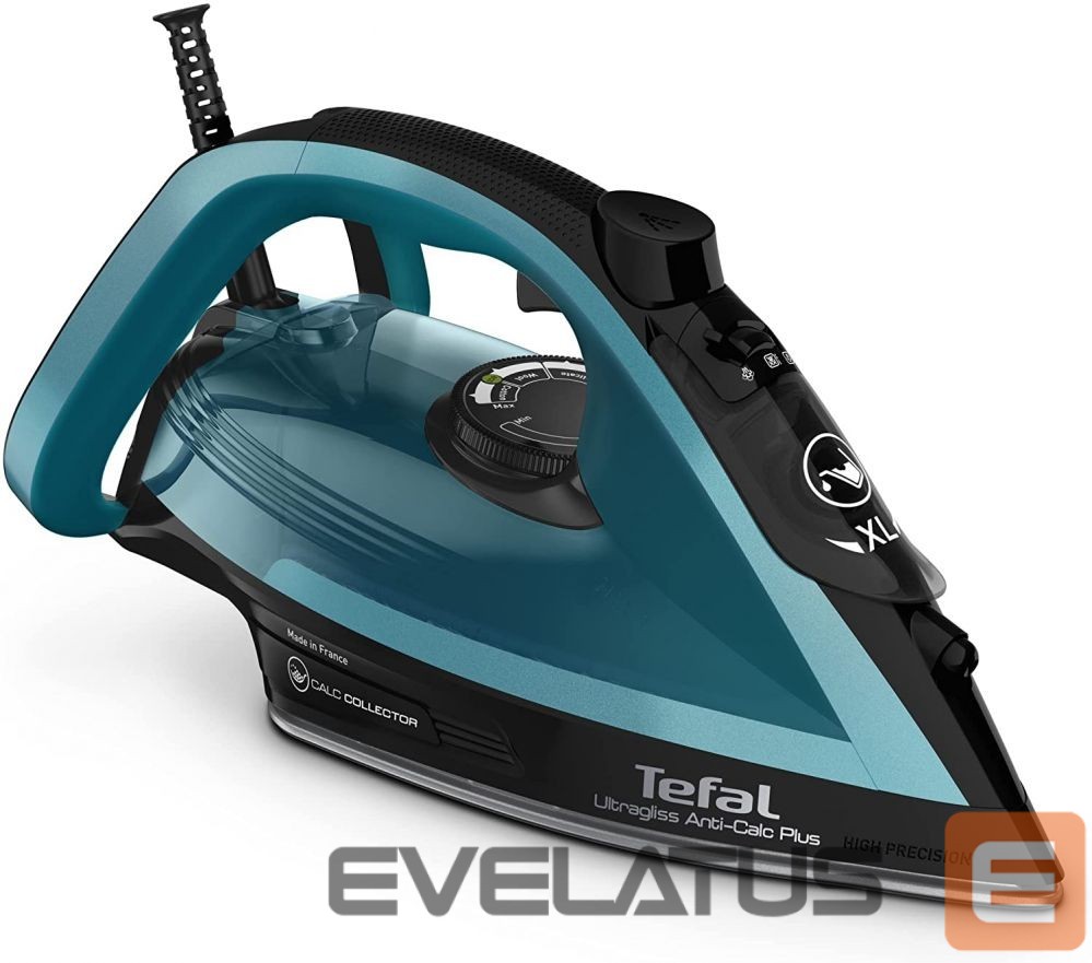 Lygintuvai TEFAL FV6832E0 Steam Iron, 2800 W, Water tank capacity 270 ml, Continuous steam 50 g/min, Steam boost performance 260 g/min, Black/Blue