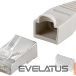 Adapteris Goobay  68746  RJ45 plug, CAT 5e STP shielded with strain-relief boot, grey 