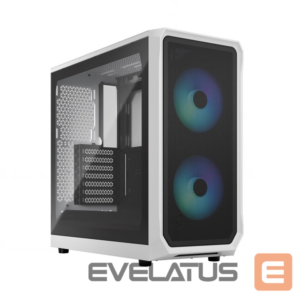 Kompiuterio dėžė Fractal Design Focus 2 RGB White TG Clear Tint, Midi Tower, Power supply included No