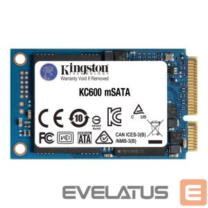 Kietasis diskas SDD Kingston  KC600 1000 GB, SSD interface mSATA, Write speed 520 MB/s, Read speed 550 MB/s 