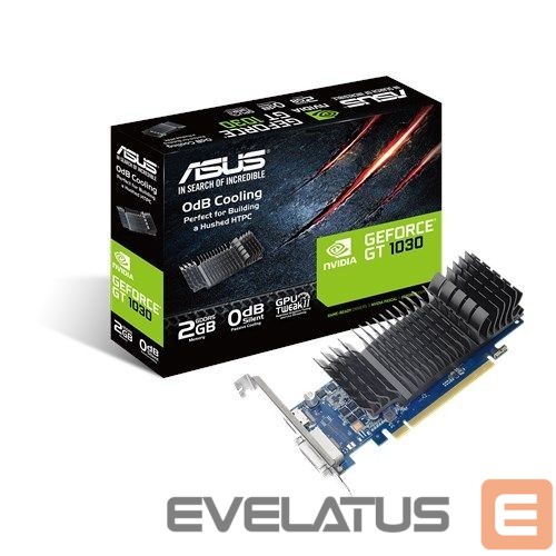 Vaizdo plokštės / Vaizdo plokštės Asus GT1030-SL-2G-BRK NVIDIA, 2 GB, GeForce GT 1030, GDDR5, PCI Express 3.0, Processor frequency 1506 MHz, DVI-D ports quantity 1, HDMI ports quantity 1, Memory clock speed 6008 MHz