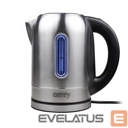 Virdulys Camry Kettle CR 1253 With electronic control, 2200 W, 1.7 L, Stainless steel, Stainless steel, 360° rotational base
