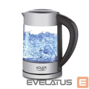 Virdulys Adler  Kettle AD 1247 NEW With electronic control, 1850 - 2200 W, 1.7 L, Stainless steel, glass, Stainless steel/Transparent, 360° rotational base 