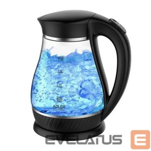 Virdulys Adler  Kettle  AD 1274  Standard, Plastic, glass, Black/ transparent, 2200 W, 360° rotational base, 1.7 L 