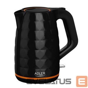 Virdulys Adler  Kettle AD 1277 Standard, Plastic, Black, 2200 W, 360° rotational base, 1.7 L 