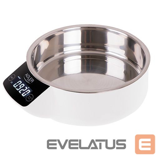 Virtuvinės svarstyklės Adler Kitchen scale with a bowl AD 3166 Maximum weight (capacity) 5 kg, Graduation 1 g, Display type LCD, White