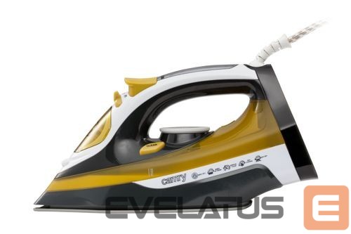 Lygintuvai Camry Iron CR 5029 Steam Iron, 2400 W, Continuous steam 40 g/min, Steam boost performance 70 g/min, White/Black/Gold