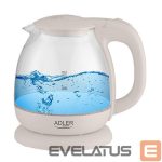 Virdulys Adler  Kettle AD 1283C Electric, 900 W, 1 L, Glass/Stainless steel, 360° rotational base, Cream 