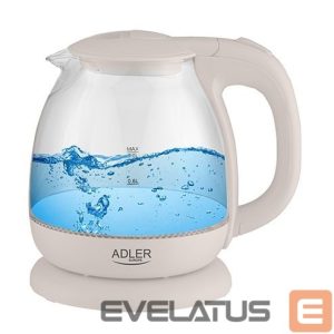 Virdulys Adler  Kettle AD 1283C Electric, 900 W, 1 L, Glass/Stainless steel, 360° rotational base, Cream 