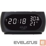 Interaktyvus sprendimas Adler  Clock with Thermometer AD 1186 Black 